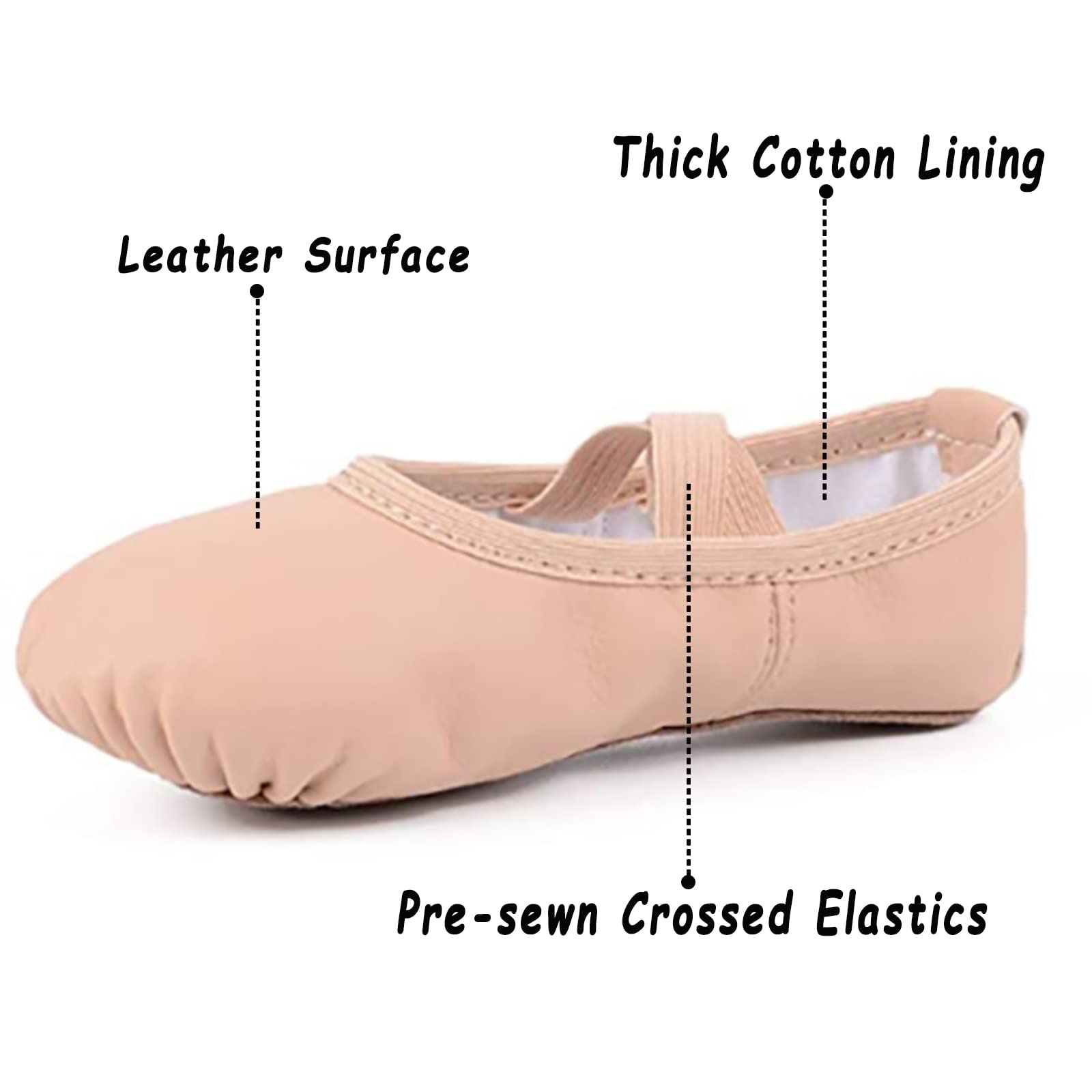 TETSUO Ballet Shoes for Girls,Dance Flats Slippers for Kids,Toddlers Practice Shoes,Yoga Shoes — view 2