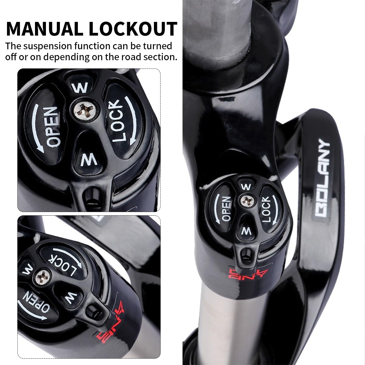 Fourche VTT 26/27.5/29 Pouces Fourches À Suspension Vélo Freins À Disque Fourches Mécanique Débattement 105mm Fourche Avant De Vélo De Montagne Tube Droit 1-1/8" QR 9 * 100mm