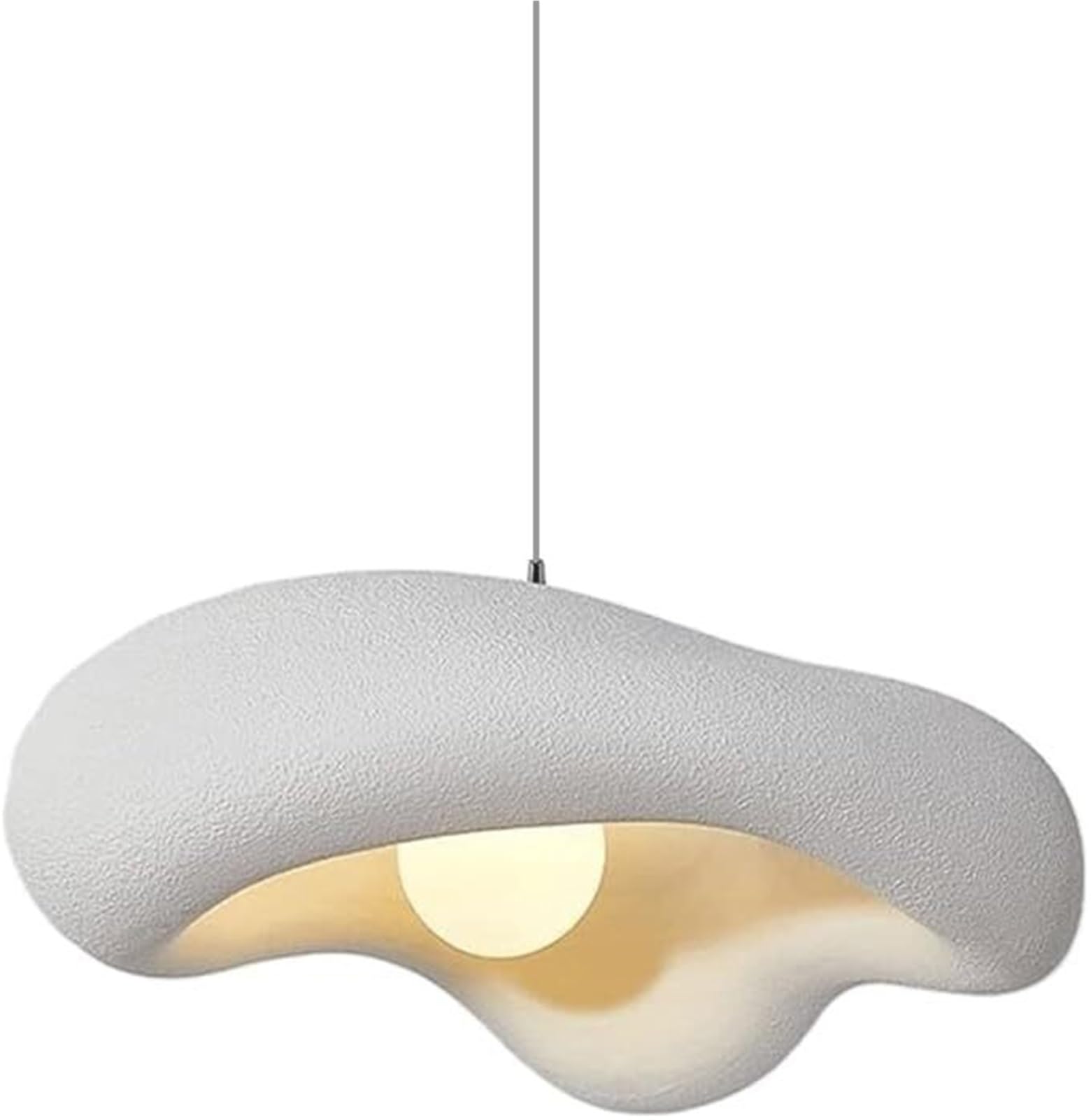 KHUKHU LED Modern Chandelier, Creative Shape Hanging Lampshade, E27 Light Fixture, Retro Style Lamps and Lanterns, 60cm Diameter Chandelier(White)