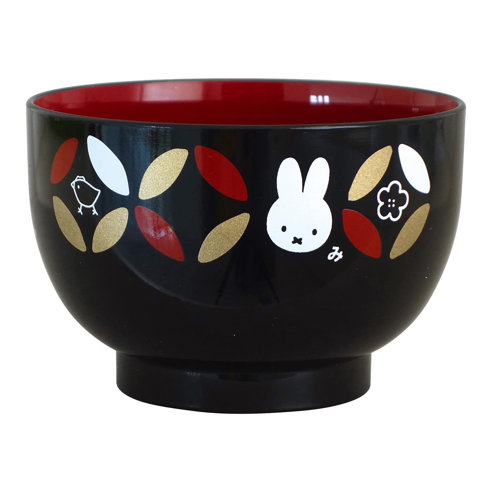 Dick Bruna Miffy Painted Soup Bowl, Approx. 4.3 inches (11 cm), 13.5 fl oz (400 ml), Microwave, Dishwasher Safe, Dish Goods, Miscellaneous Goods, Cloisonne Crest, Black, Made in Japan 439542