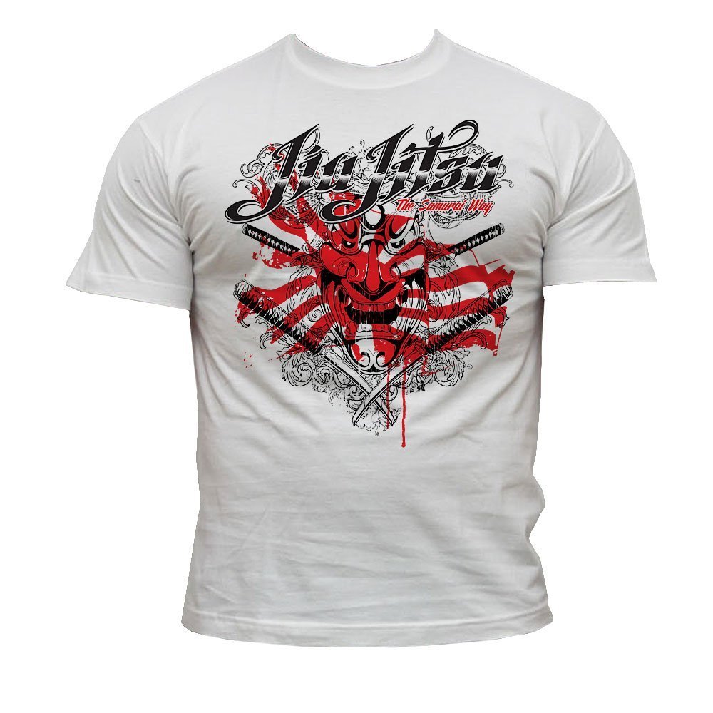 Dirty Ray Men's White Martial Arts Mma Jiu-Jitsu Short Sleeve T-Shirt Dt2 (L)