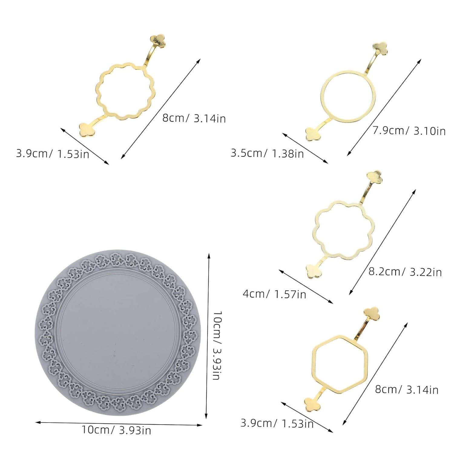 Veemoon Metal Wax Seal Molds Silicone Pads Set Wax Accessories for DIY Projects Craft