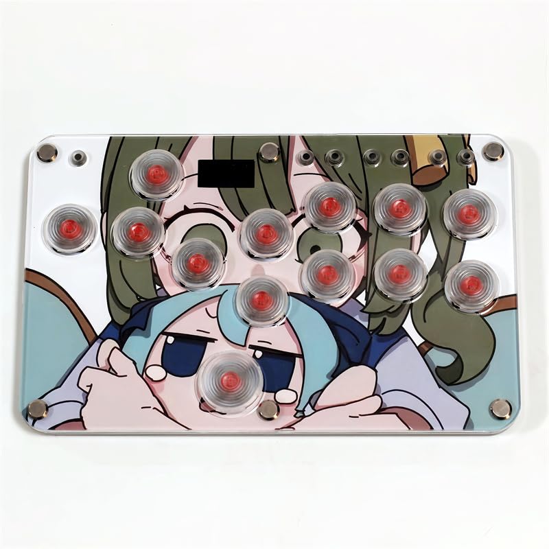 XIAO SHI MIN STORY Mini Arcade Stick 13 Keys All-Buttons Gaming Controller, Arcade Controller Street Fight for PC/Ps3/Ps4/Switch/Steam Game Keyboard-Supports Hot Swap & SOCD, Gamepad No Delay