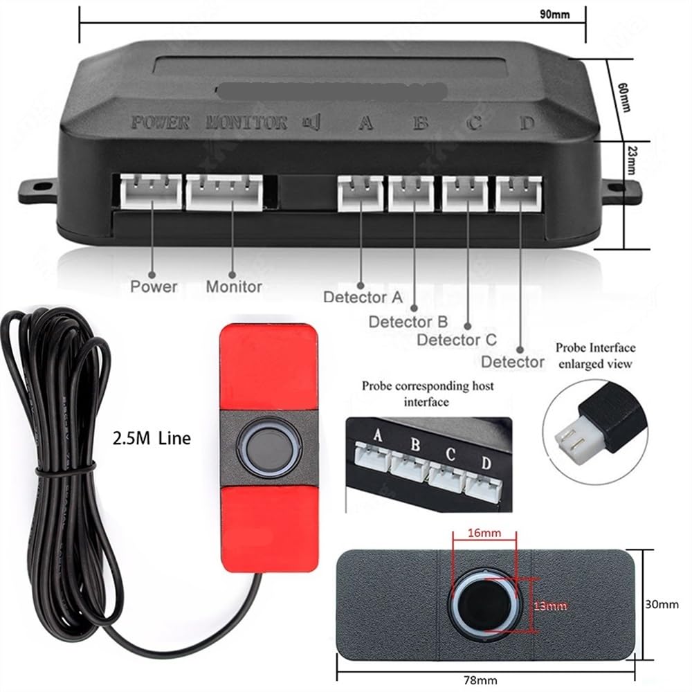 Radar recul Capteurs Plats De 13 Mm, 4, Kit