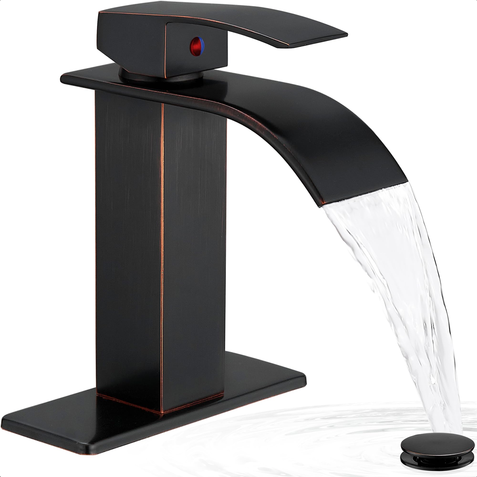 Waterfall Bathroom Faucet Oil Rubbed Bronze Brass 4 Ins Bathroom Faucets One Hole or 3 Hole Single Handle