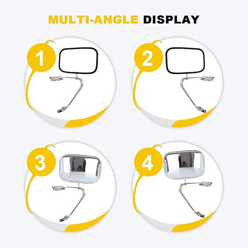 Miniatura 2 de Ineedup Espejos de repuesto para remolque 80-96 para Ford F150 para F250 para F350 para F450 Ranger Bronco Explorer Truck Pickup Control manual