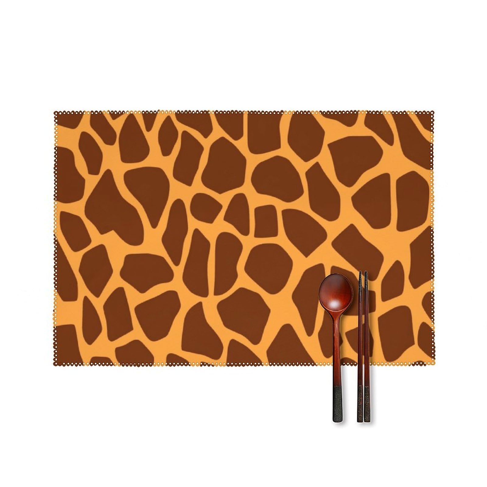 Fekiloot Style Giraffe Print Placemats Set Of 6,Table Mat