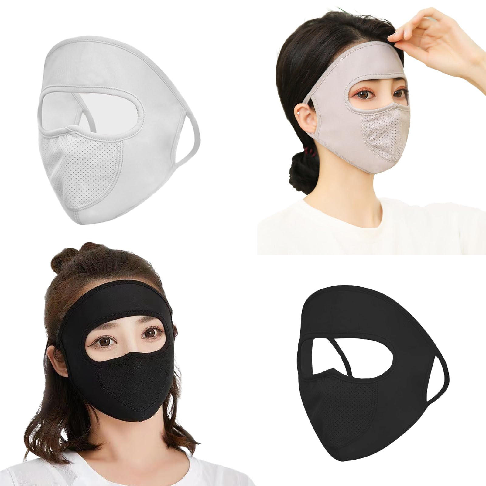 2 Pezzi Visiera Integrale Protezione UV, Maschera per protezione solare, Multifunzionale Seta e Lavabile Protezione UV per il viso Moto Ciclismo Sport Maschera per Outdoor