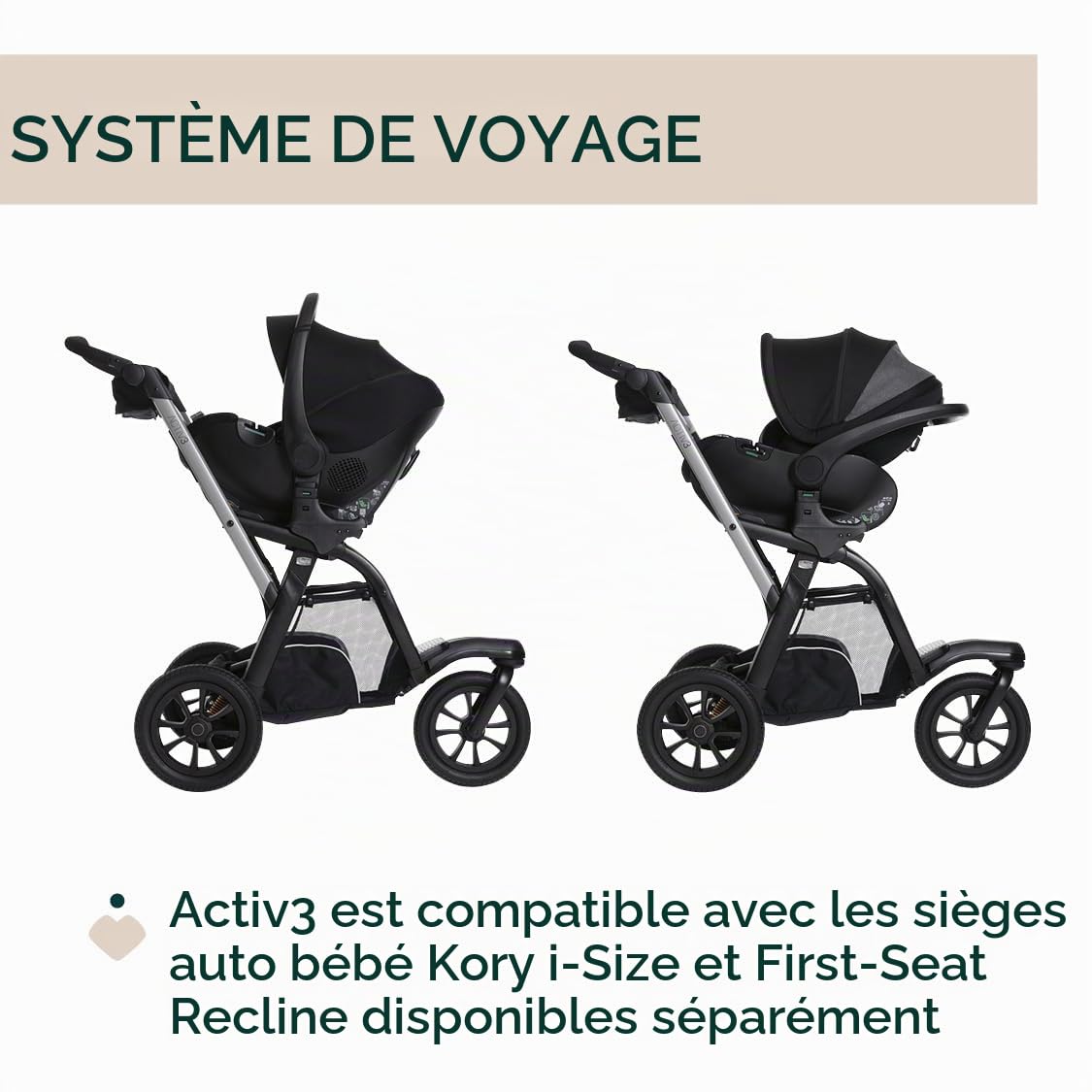 Chicco Poussette Activ3 à 3 roues, fonctionnelle et facile à manœuvrer sur tous les terrains, siège spacieux, dossier inclinable, fermeture pratique et rapide, amortisseurs réglables, 0 mois+, Ébène