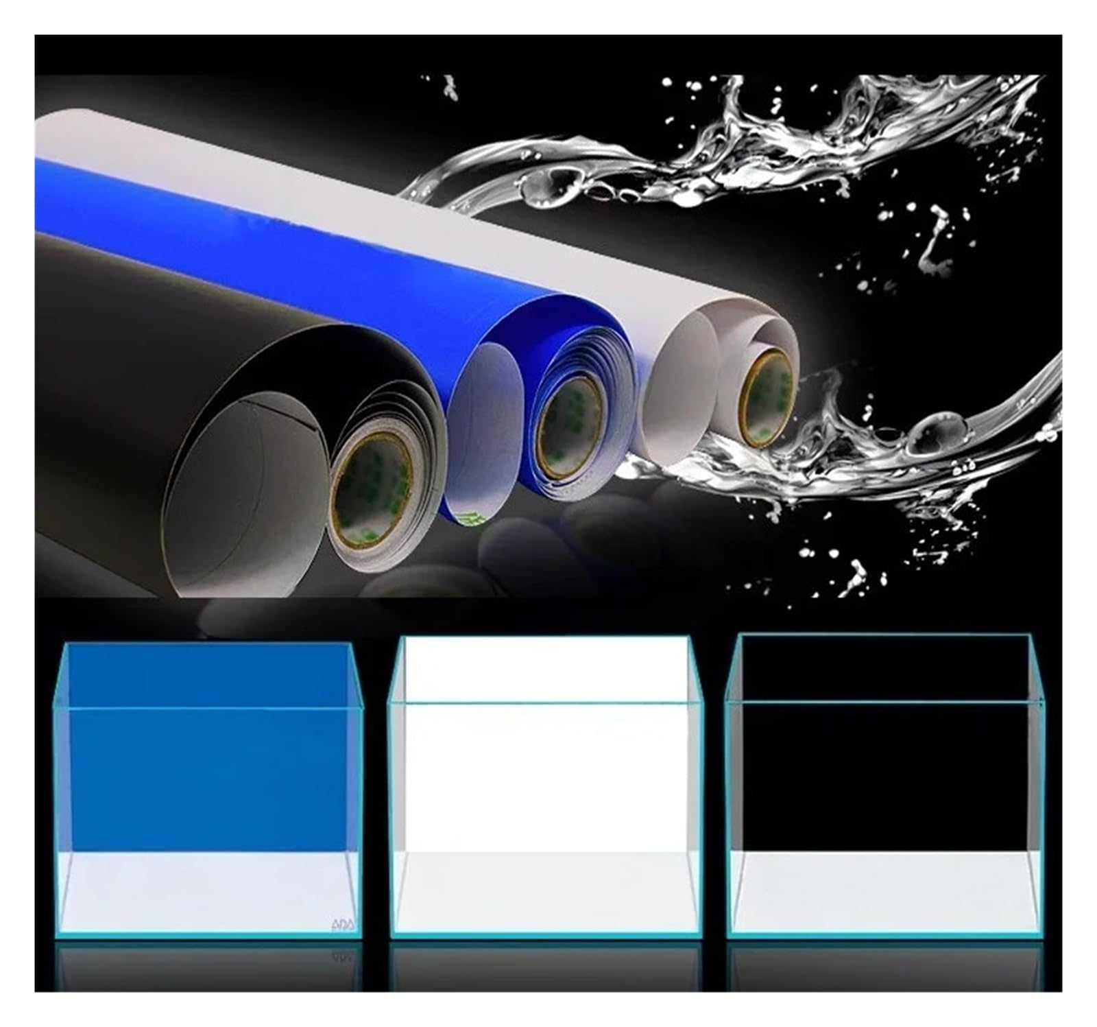 Aquarium Hintergrund Aquarium-Hintergrund-Glasaufkleber, Ozeanlandschafts-Poster, Fischtank-Filme 50cm X 100cm(Blue)