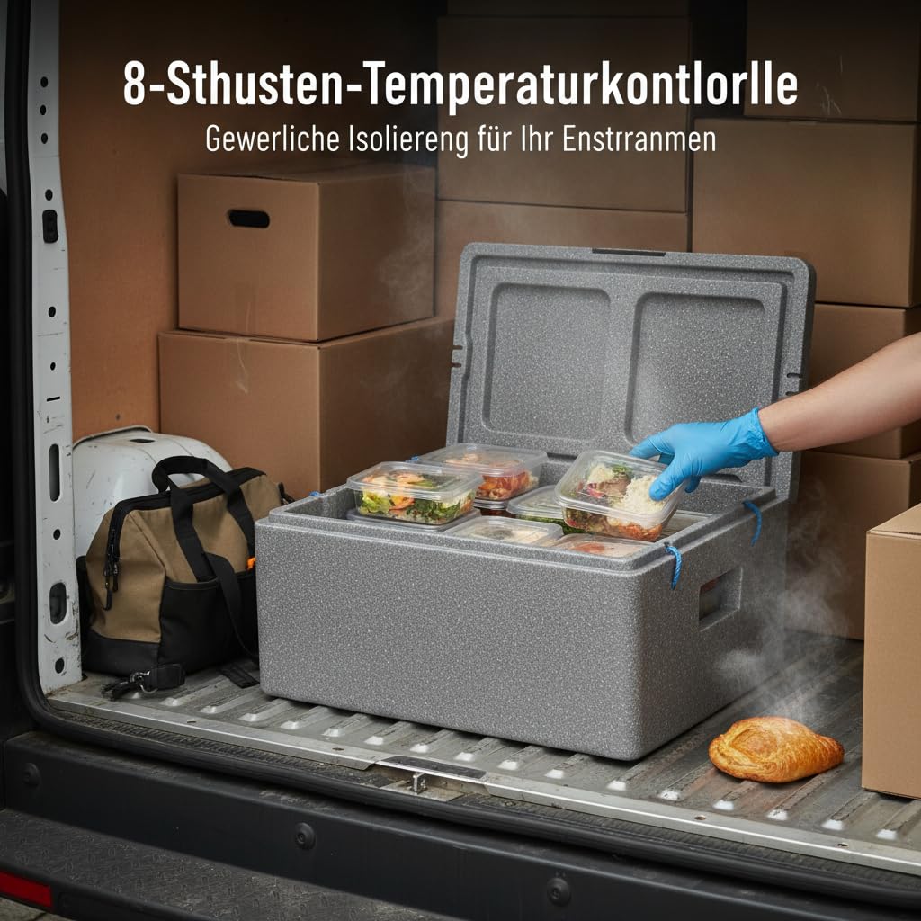 Glacière Professionnelle, Boîte Isotherme pour Transport Alimentaire et Traiteur, pour Les Repas Chauds