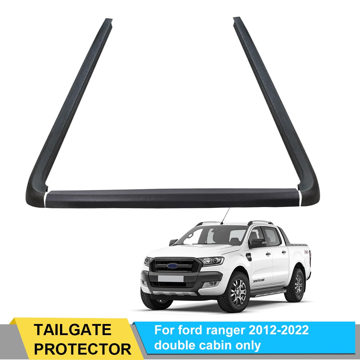 Protector de Maletero de 3 Piezas para Ford Ranger 2012-2022 Doble Cabina XL XLT Tremor Limited Wildtrak Wildtrak X Platinum Raptor T6 T7 T8 de 4 Puertas