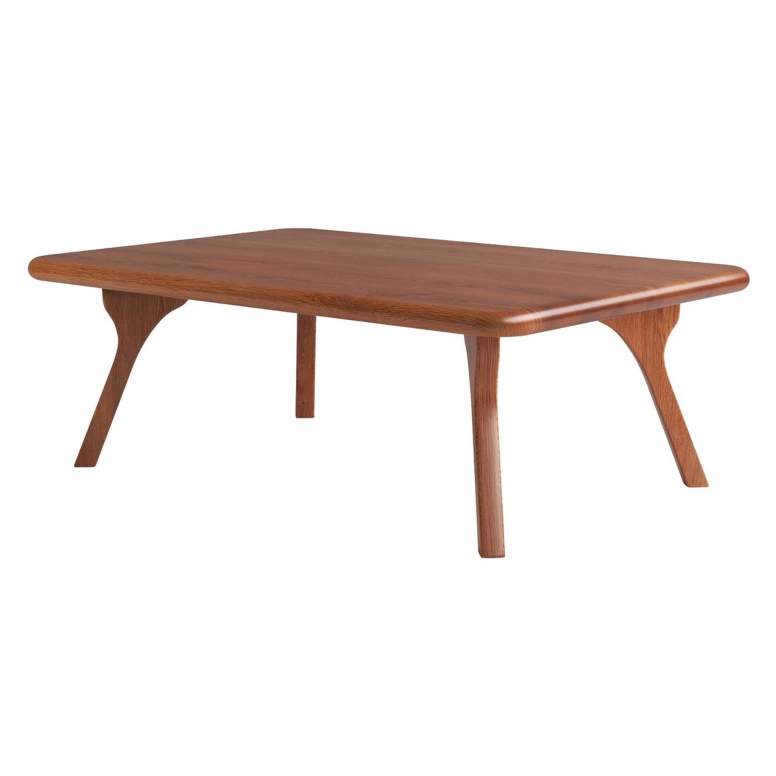 Jasper Rectangle Solid Wood Coffee Table in Walnut