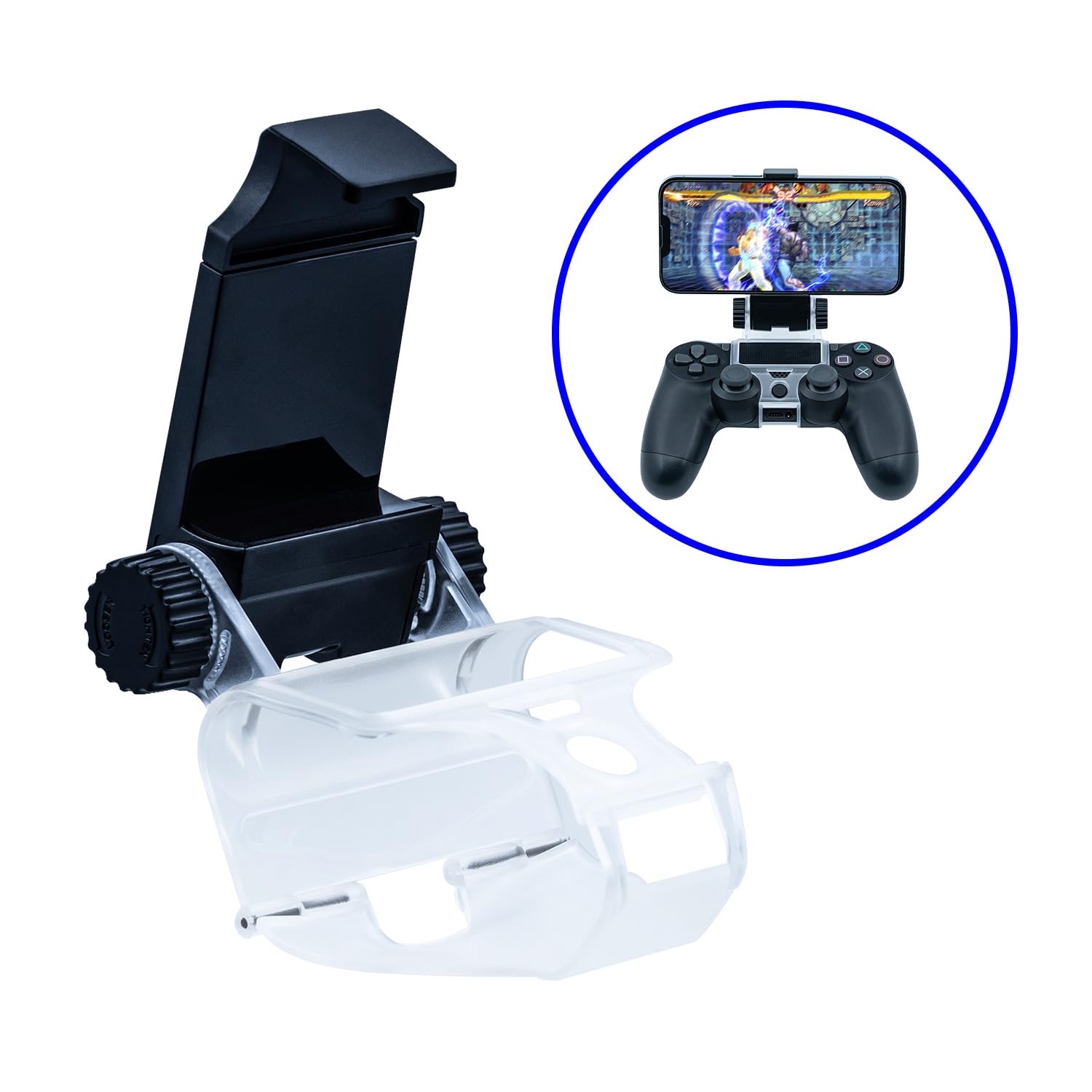 Mcbazel Smart Phone Clip Holder Mount Stand para PS4 / PS4 Slim / PS4 Pro Controller Negro