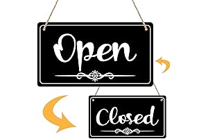 CARGEN Open Signs Double-Sided Hanging Business Open Sign with Hours of Operation