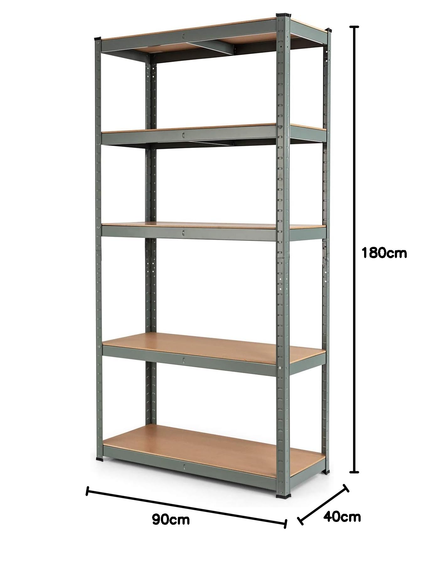 Giantex Estantería de Metal de 5 Niveles, Estantería Pesada de Almacenamiento, Cada Estante Soporta 175 kg, Estantería Modular para Garaje, Almacén, Trastero (Gris)