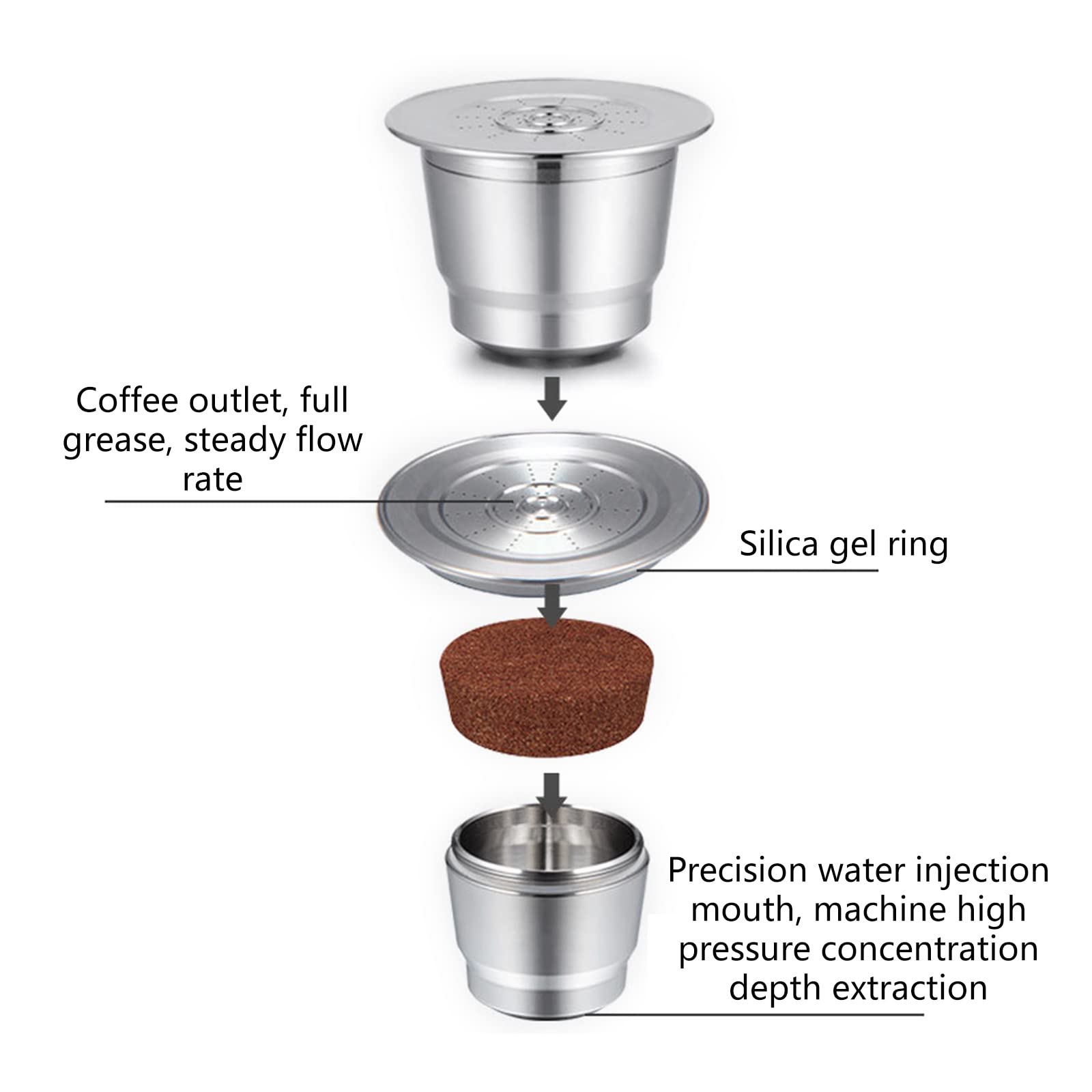 Filtrer les de café rechargeables, tasse avec doseur