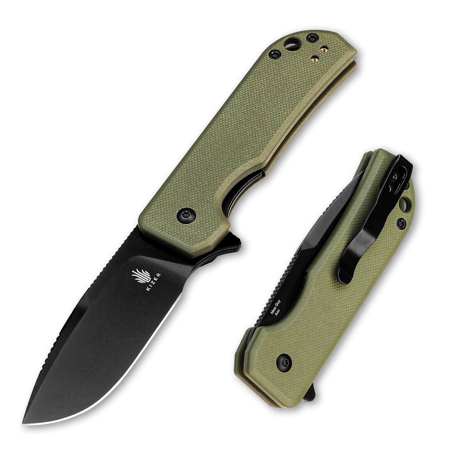 Sponsored Ad - Nice Guy Folding Knife, 2.84" Nitro V Blade, Lightweight Camping and Hiking Knife, G10 Handle, Liner Lock Flipper V3011A1