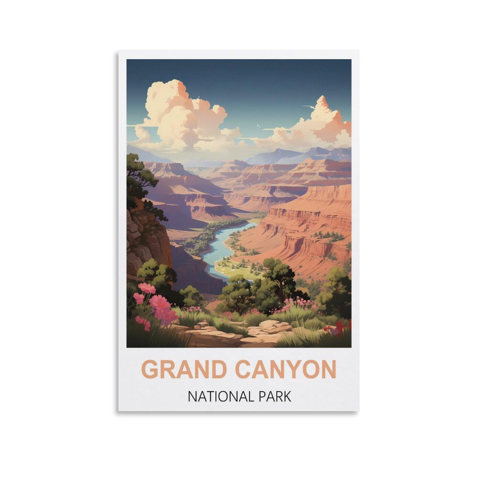 HSAYYIII Grand Canyon National Park Vintage Travel Posters 08x12inch(20x30cm) Canvas Art Poster And Wall Art Picture Print Bedroom Decor
