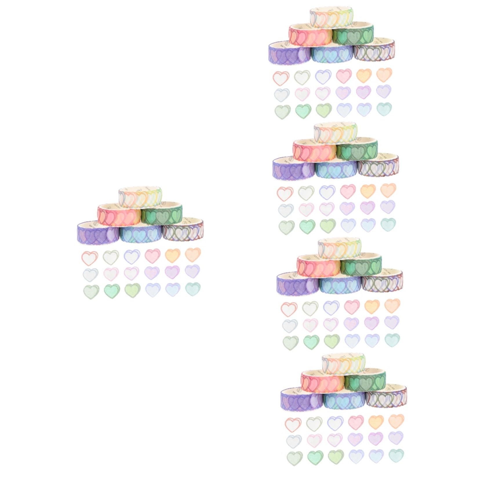 NUOBESTY 30rollen Washi Aufkleber Herzform Scrapbooking Dekoration Bunte Herz-sticker Für Handarbeiten Und Kreative Projekte Für Valentinstag Und