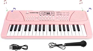 Kids Piano Keyboard 37 Key Pink Piano for Kids Music Toys for 3+ Year Old Girls Keyboard Piano for Beginners Learning Piano Chords Birthday Gifts for 3 4 5 6 7 8 Year Old Boys Girls