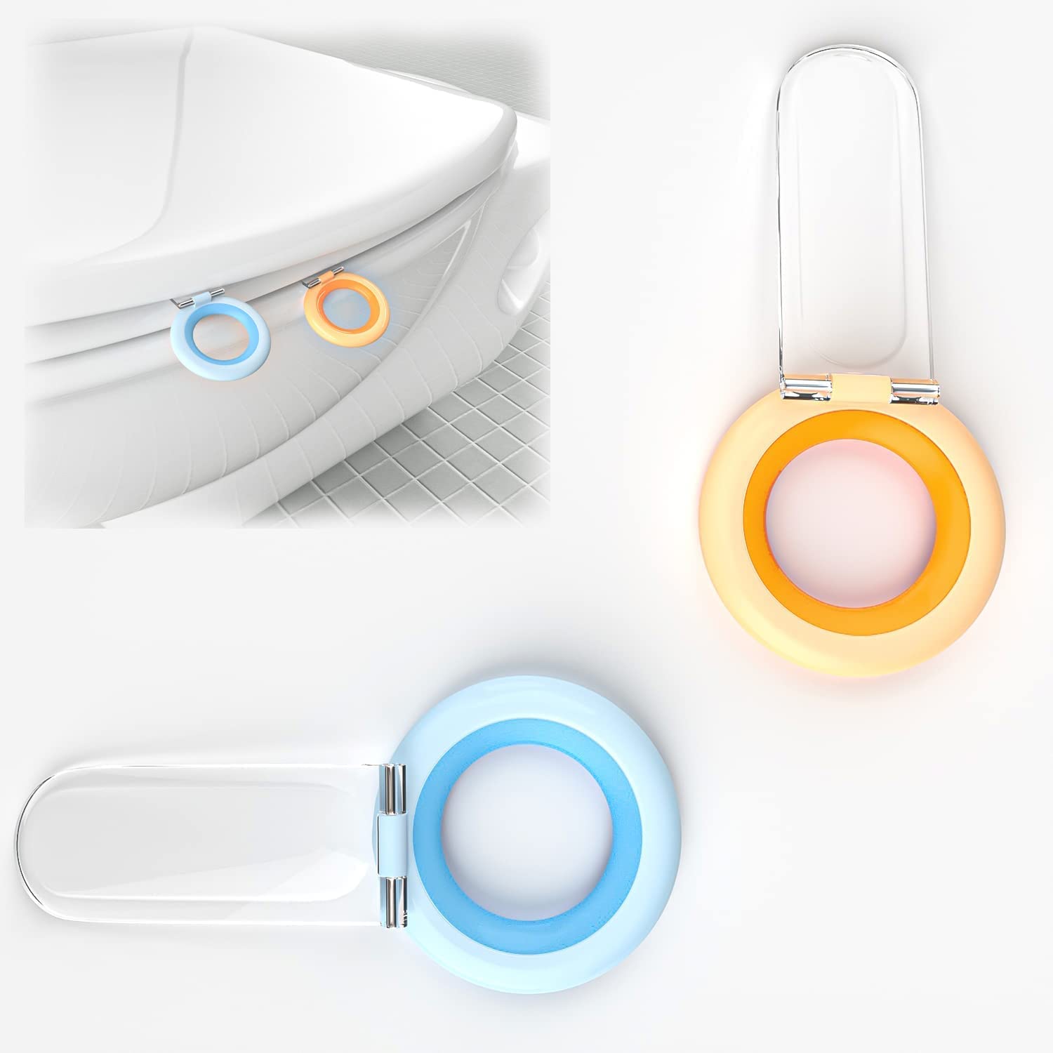 Marrone (2 Pcs) Toilet Seat Lifter and 2 Pieces Toilet Lid Lifter White Toilet Lift Adhesive Avoid Touching Toilet Lid Lifter Peel and Stick Toilet Lifter Multi Function Seat Cover Lifter for Toilet