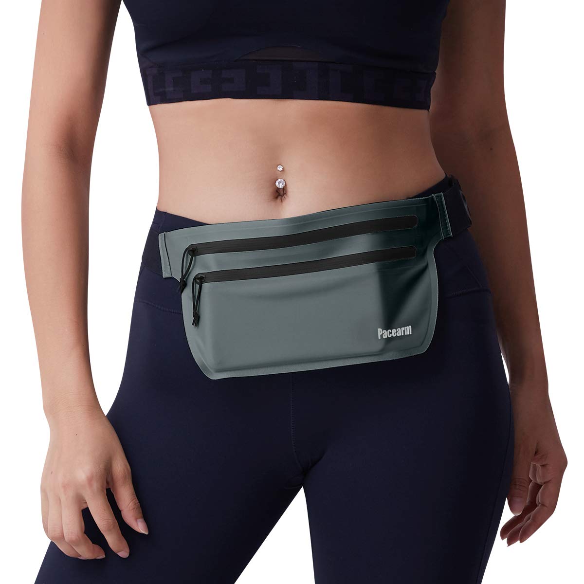 Running Fanny Pack Slim Running Belt, Bounce Free Water Resistant Running Pouch, Adjustable Runners Belt for All Phones iPhone/Android, Running Waist Pack for Gym Workouts