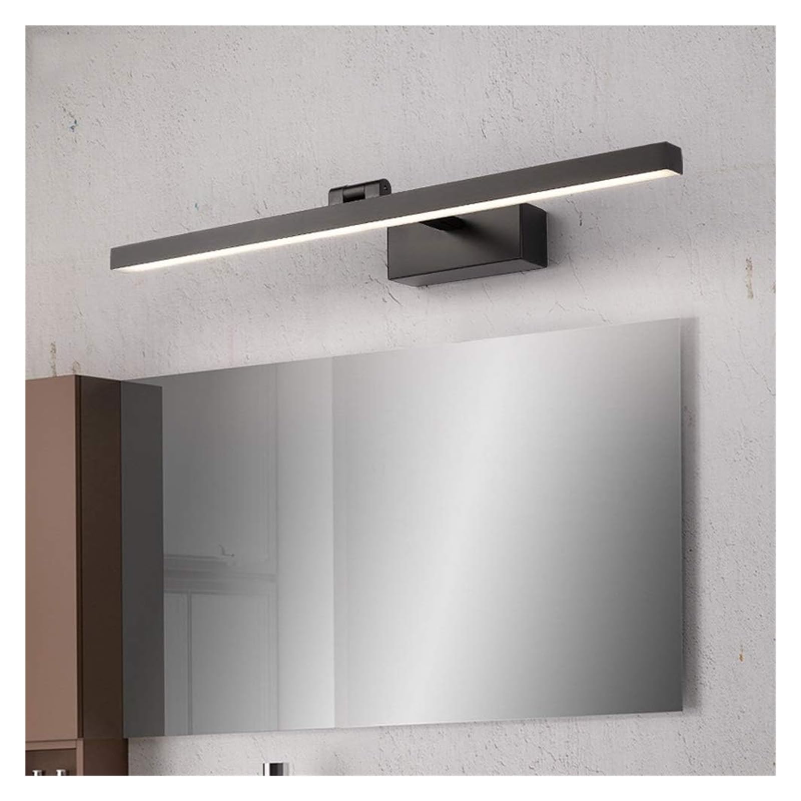SFQEVHRZ Wall Sconces， Reading Light， LED Mirror Front Light Metal Frame Picture Lighting IP 44 Make-up Mirror Light Bath Lamps Wall Lights with Anti-Fog Black Finish Wall Sconce(White Light,70cm)