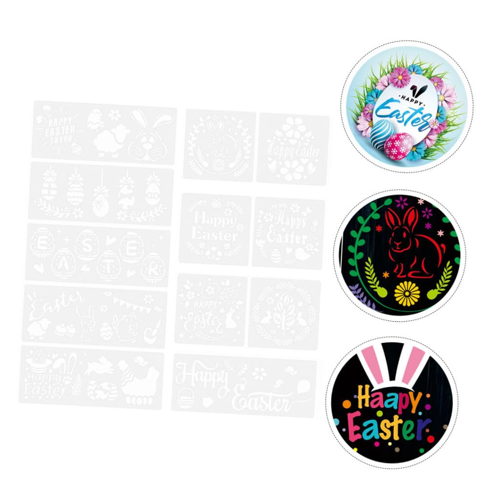 TEHAUX 36 Piezas Plantilla De Pintura Feliz Plantilla De Pascua Pintura Diy De Pascua Manualidades Para Juguete Tablero De Dibujo Material Para Mascotas Ahuecar Niño