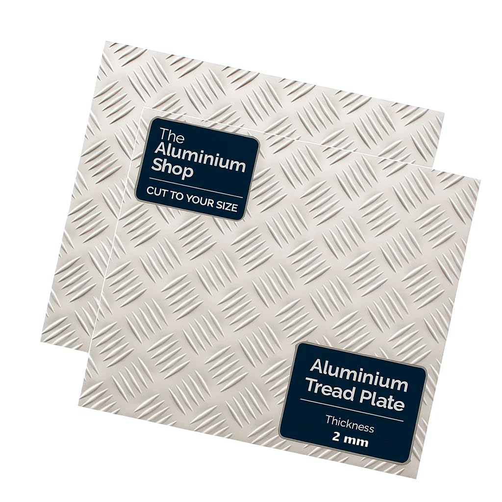 Aluminium Chequer Plate 2mm Thick 2000mm x 1000mm Checker Tread Sheet Flooring