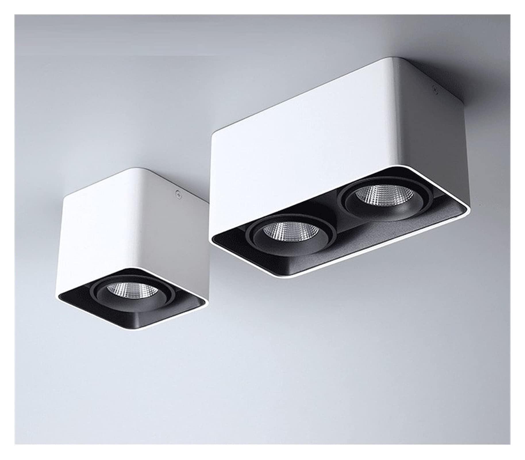 Faretti da soffitto dimmerabili LED Quadrati da Parete Faretto da soffitto a Testa Singola/Doppia IP52 Faretto da Incasso 20W 3000K