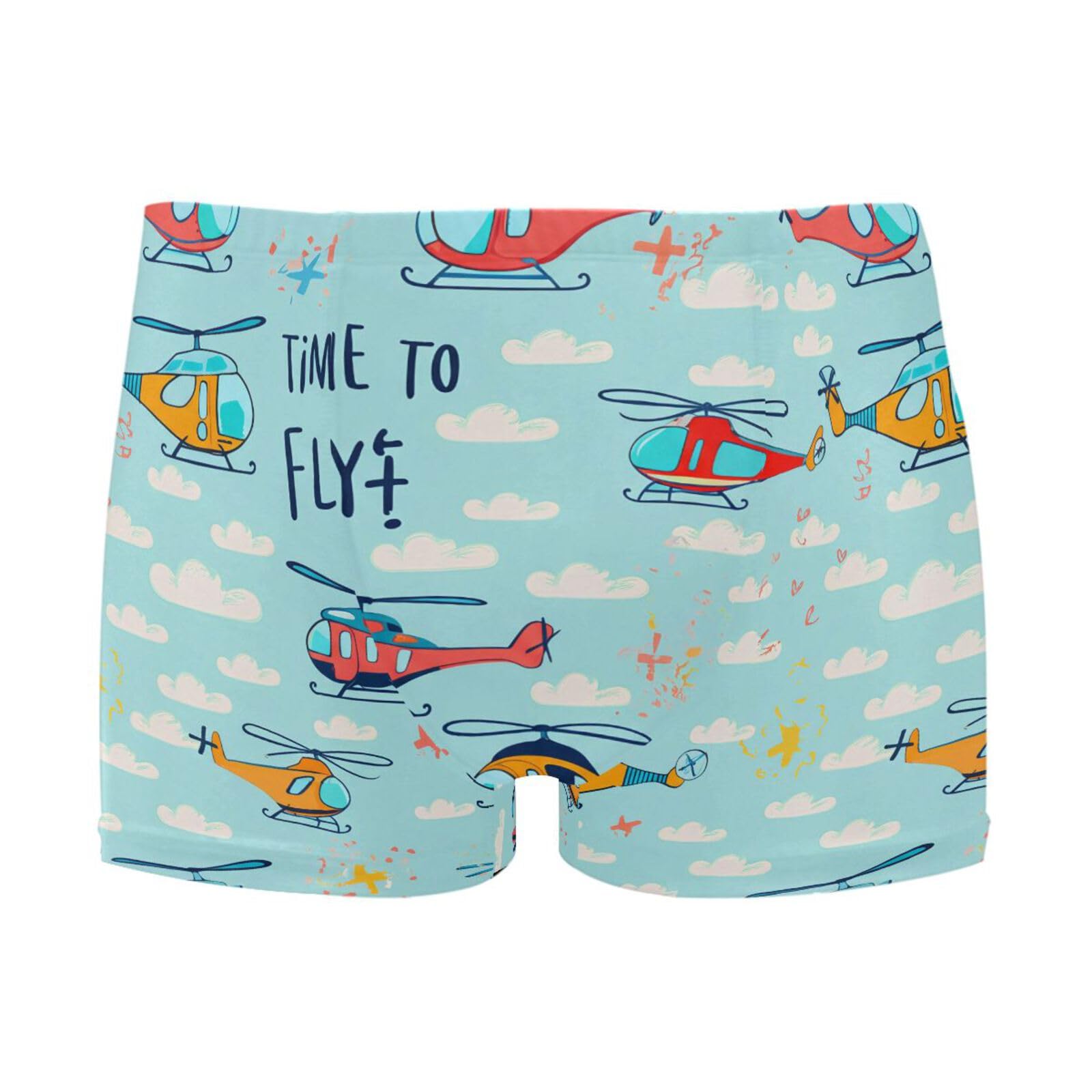 UMIRIKO Colorful Helicopters Clouds Men's Swim Trunk Square Leg Swimsuit Swimwear Swim Briefs for Men 2XL 202c1420