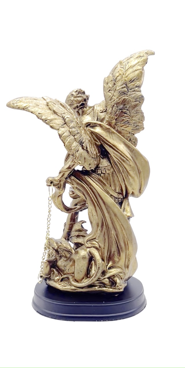 Estatua de San Miguel Arcángel Resina Bronce 8.5 in miniatura 7