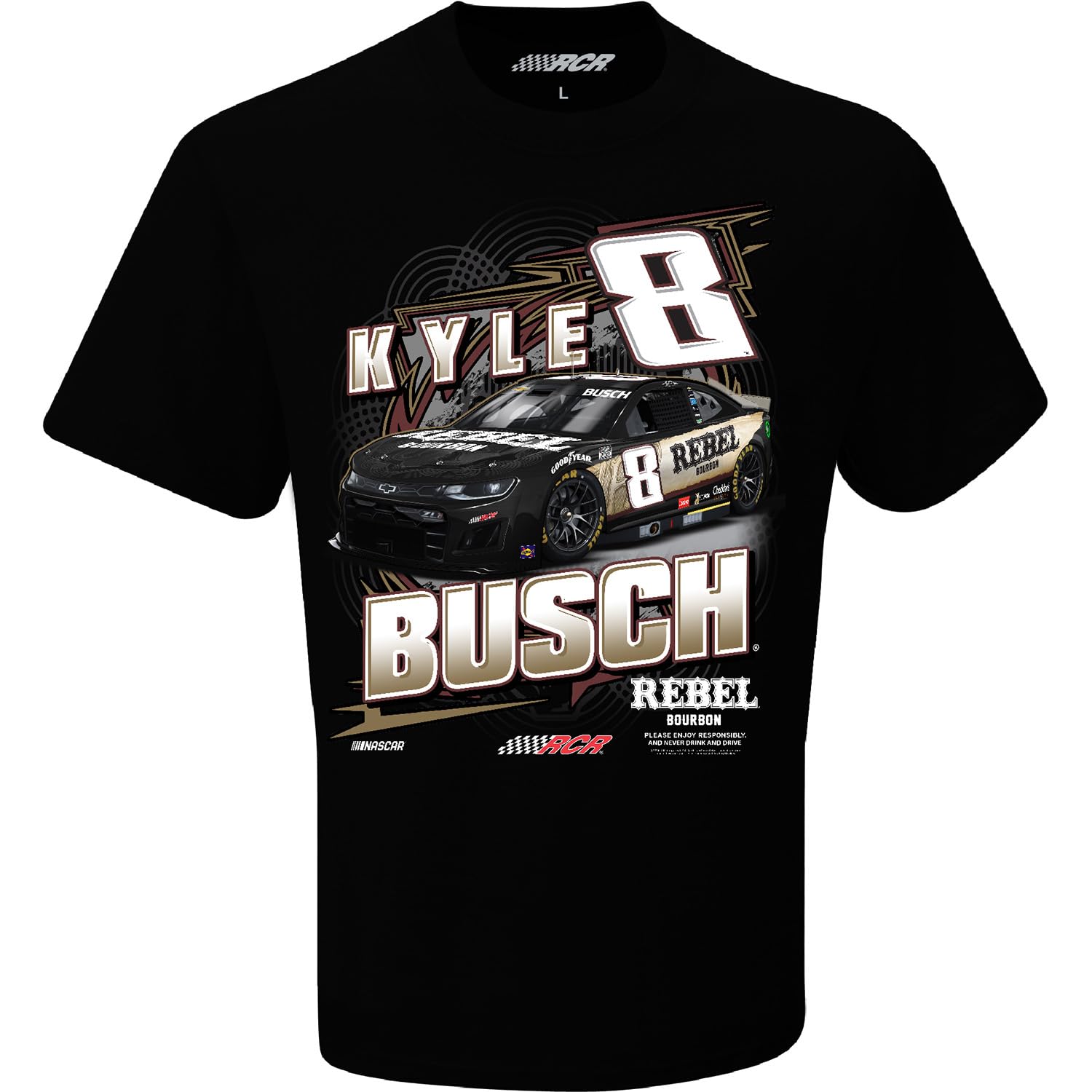 Kyle Busch 2024 Rebel Paint Scheme T-Shirt Black
