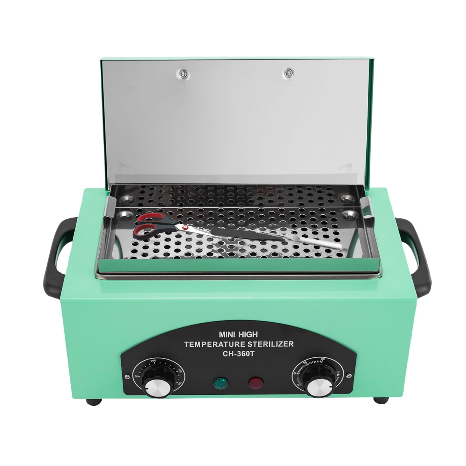 MINRS Sterylizator gorącym powietrzem, sterylizator wysokotemperaturowy, 300 W, 220°C, sterylizator z regulowanym timerem, do narzędzi do paznokci, kosmetyków, pielęgnacji stóp, salonu piękności,