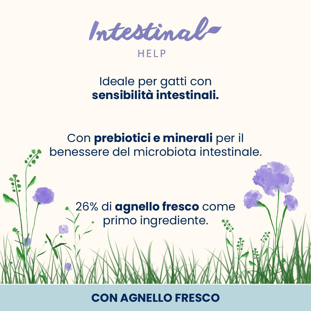 Almo Nature Intestinal Help - Crocchette Gatto con Agnello Fresco - Supporta la Funzione Intestinale con Prebiotici e Minerali - 2 kg