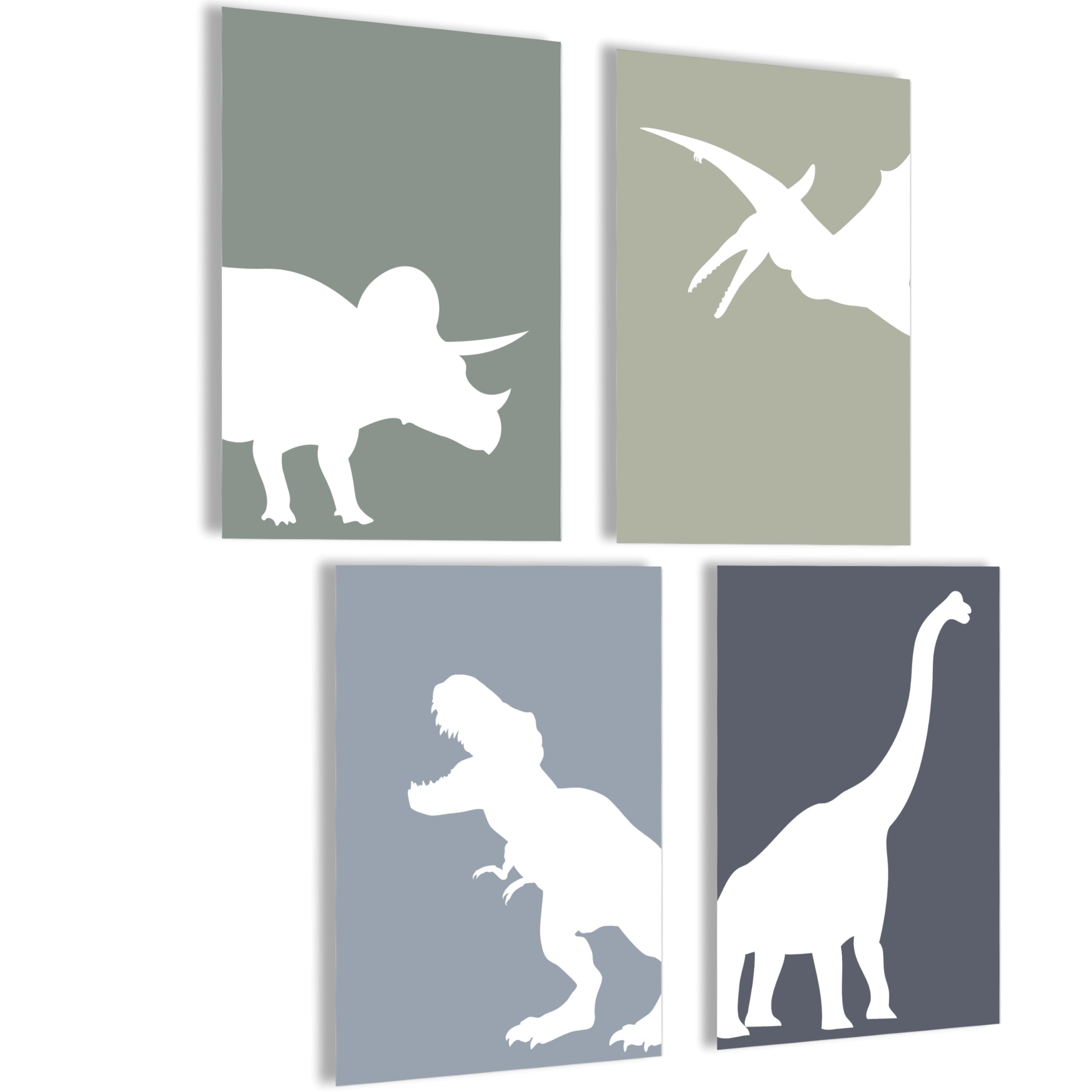 mojoliving Bilder Kinderzimmer jungen Baby Zimmer Poster Set Wandbilder Kinderzimmer mädchen Babyzimmer Deko Bilder für Baby Zimmer Dekoration (Set Dinos)