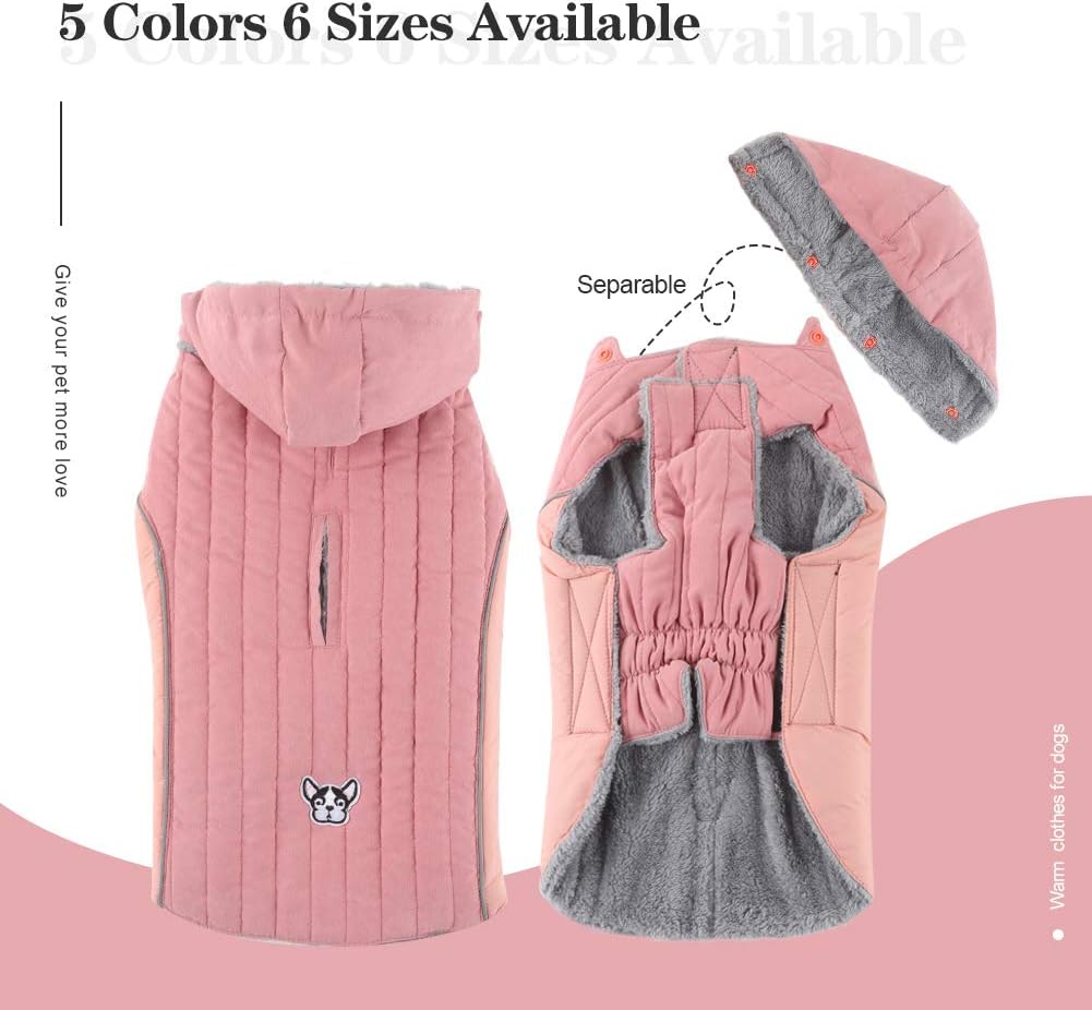 EMUST Dog Winter Coats, Fleece Dog Coats for Small Dogs Winter, Windproof Warm Dog Winter Clothes for Small Dog，Coats for Winter, XS : Pet Supplies