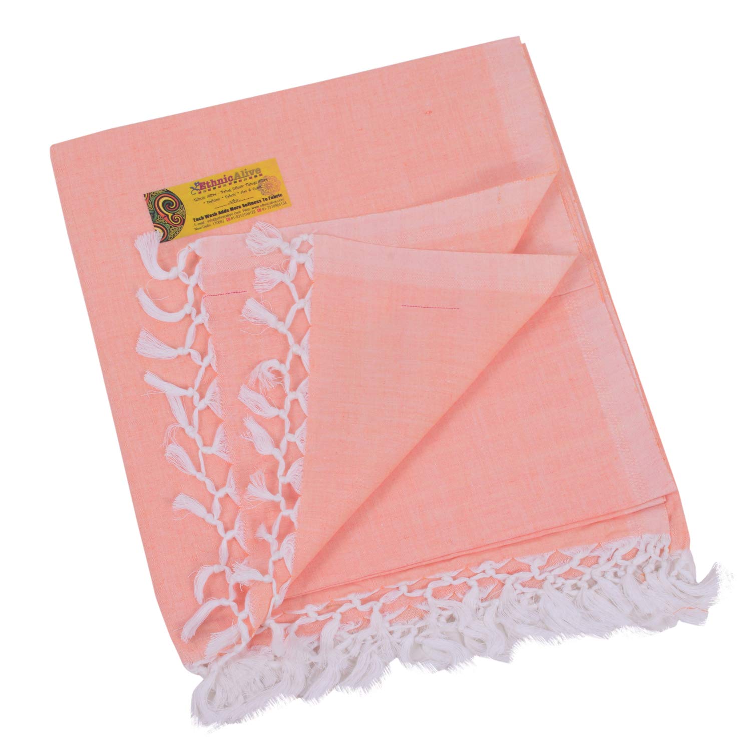EthnicAlive Nic Bhagalpuri Silk Red Chadar/Soft Cotton Single Layer Chadar/Summer All Season Handloom Duvet/Comforter/Topsheet Throw and Travel Blanket