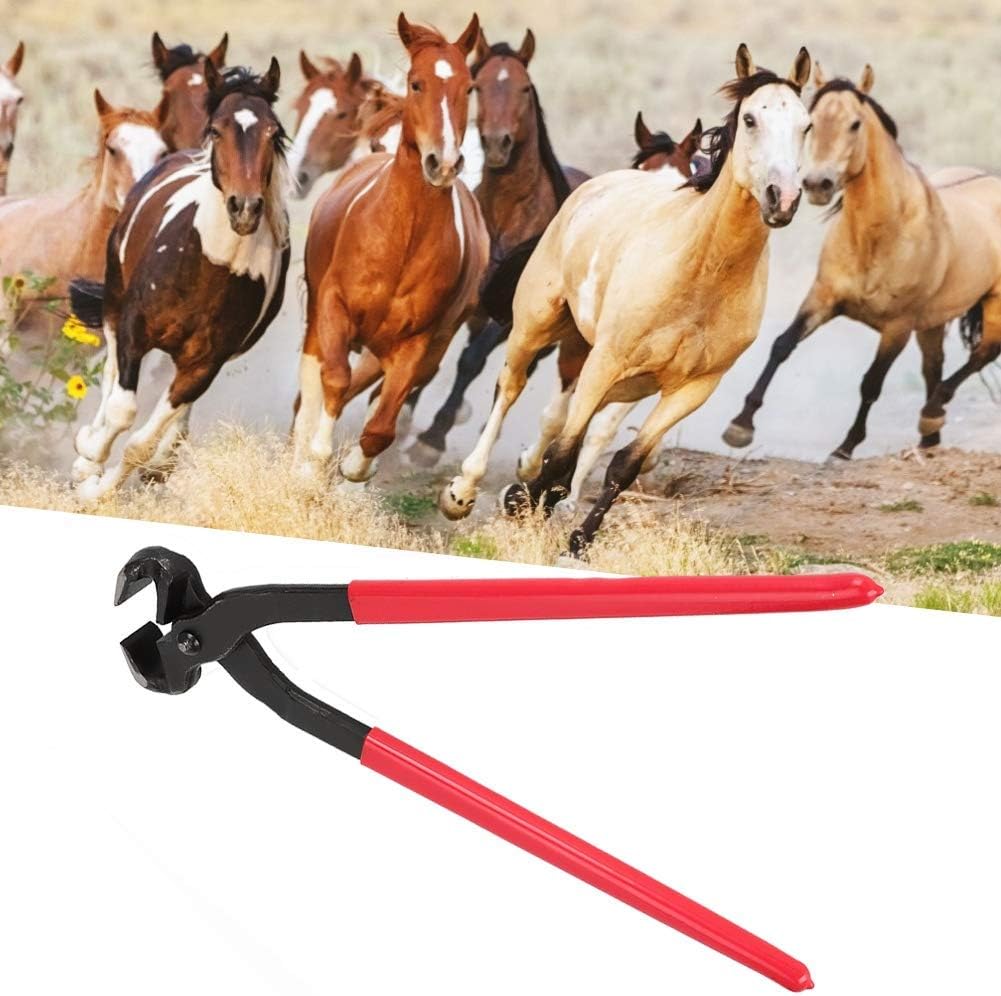 Cyrank Horse Hoof Nipper, 16in Steel Farrier Tool Multi Purpose Hoof Trimmers Trim Shoe with Plastic Grips for Cattle Sheeps Horses