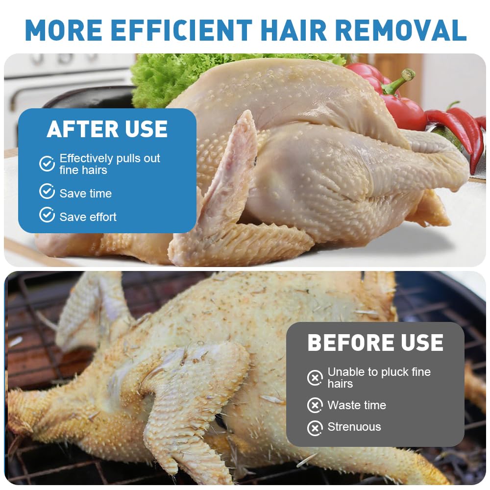 mizikuu Máquina Desplumadora de Pollos de Mano, Portátil Desplumadora Eléctrica de Plumas Eficiente con Interruptor Impermeable Depenador de Aves de Corral, Pato y Ganso, Negro