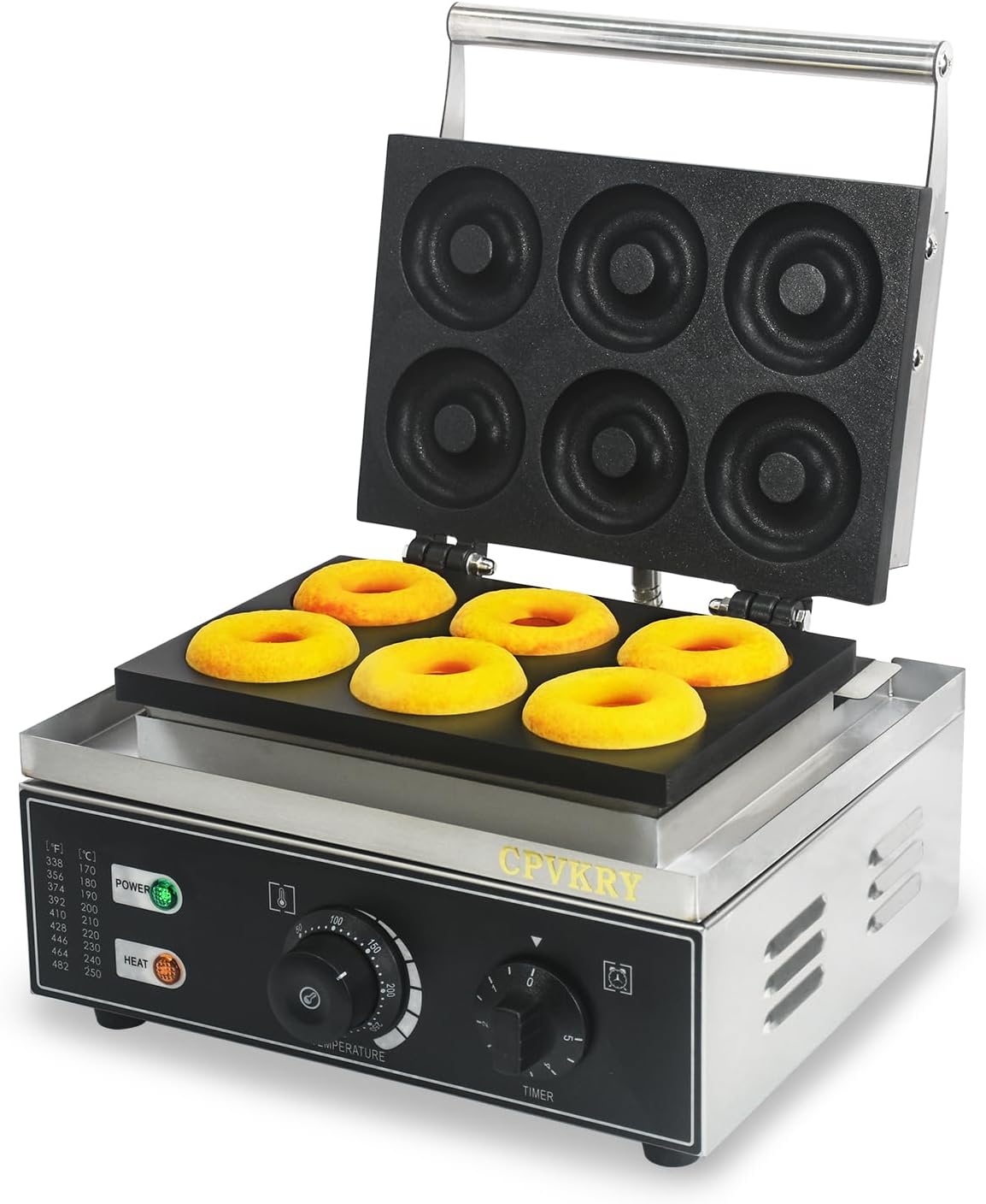 Electric Donut Maker, 6 Holes Commercial Donut Machine 110V 1550W Double-Sided Heating Nonstick Electric Mini Doughnut Donut Machine for Home, Bakery, Dessert Shop, Mall, Coffee Shop