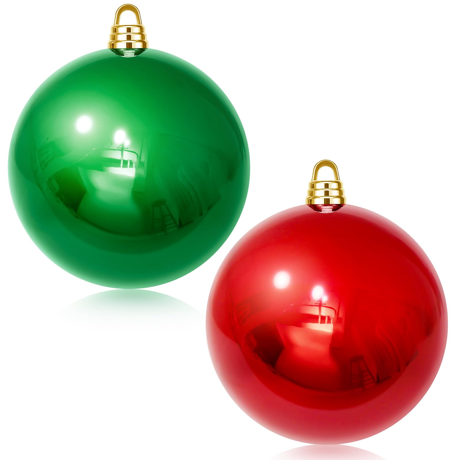 Barydat 2 Pcs 12 Inches Large Christmas Balls Oversized Red and white ...