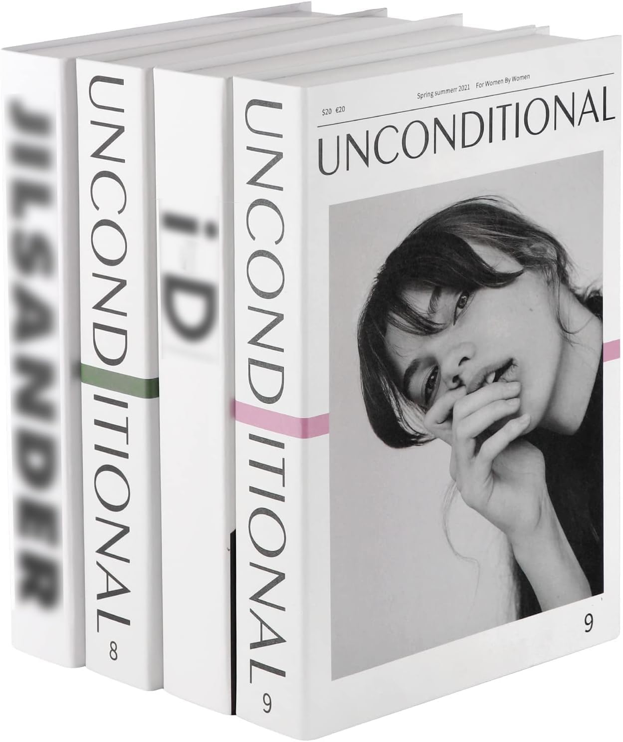 THE WHITE SHOP 4 Pcs Decorative Books, Faux Books for Decoration, Modern Fake Decorative Books for Home Bookshelf Decor,Shelves Living Room Fashion Decorative Entry Coffee Table Stacked Books Decor