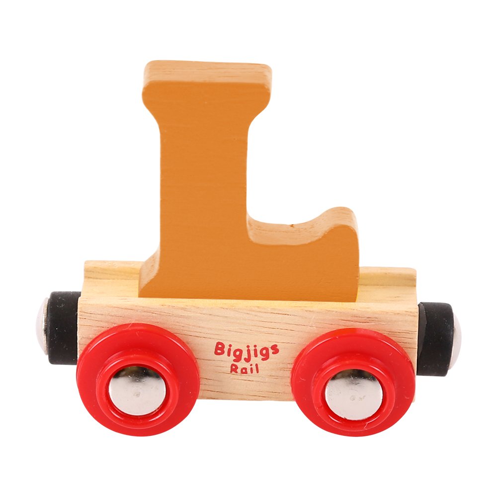 Bigjigs Rail Rail Name Letter L (Orange) - Other Major Wooden Rail Brands are Compatible โ image 1
