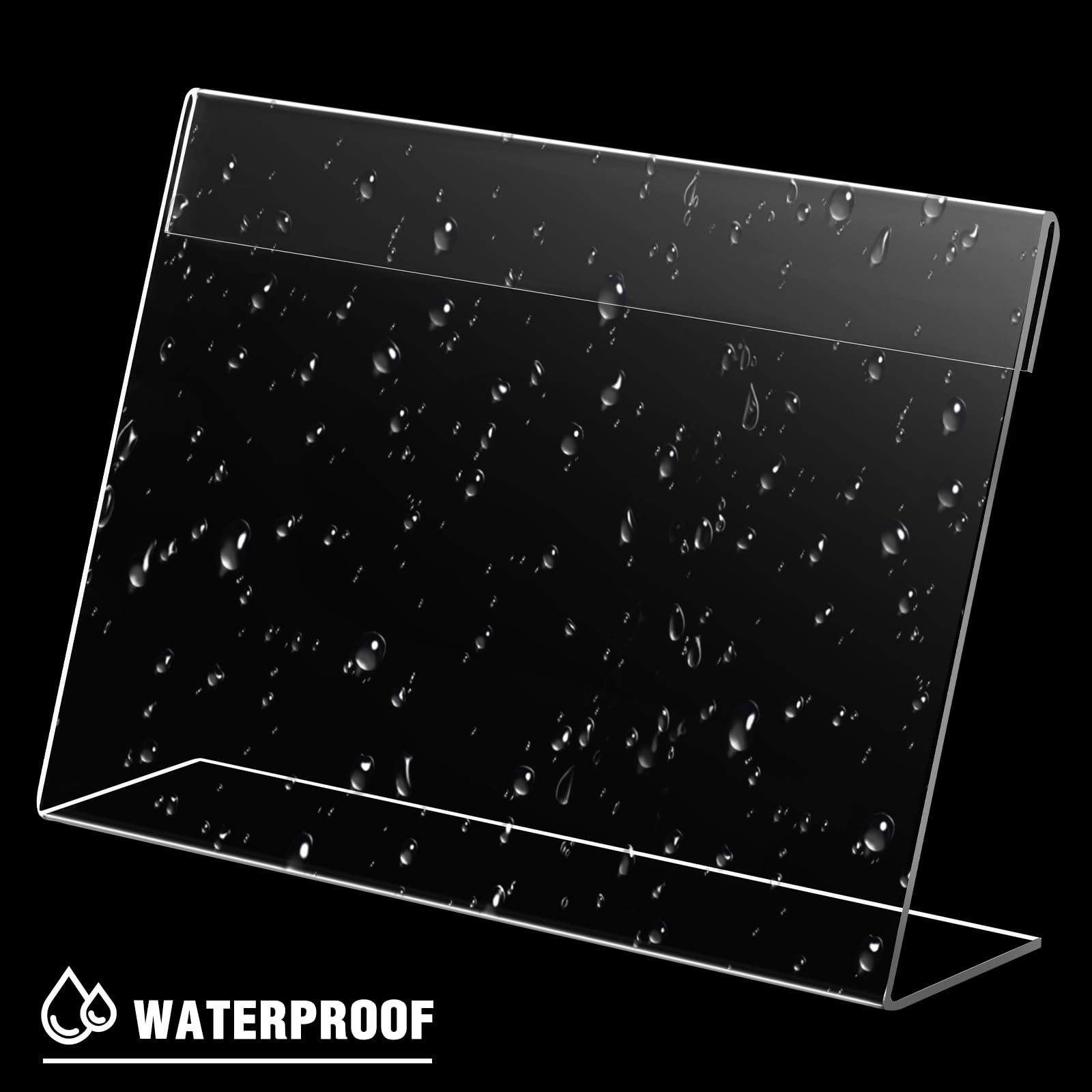 Vicenpal 200 supporti verticali in acrilico trasparente per menù, a forma di L, 17,8 x 12,7 cm, per ristoranti, negozi, uffici, matrimoni