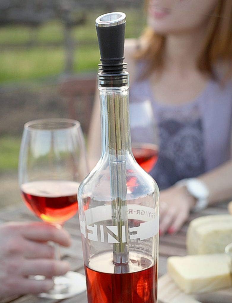 Soireehome Tempour Gourmet Aerator, Filter, Stopper, and Chiller for Wine and Liquor- Gift for Hosting, Perfect For Wine Tasting and Parties