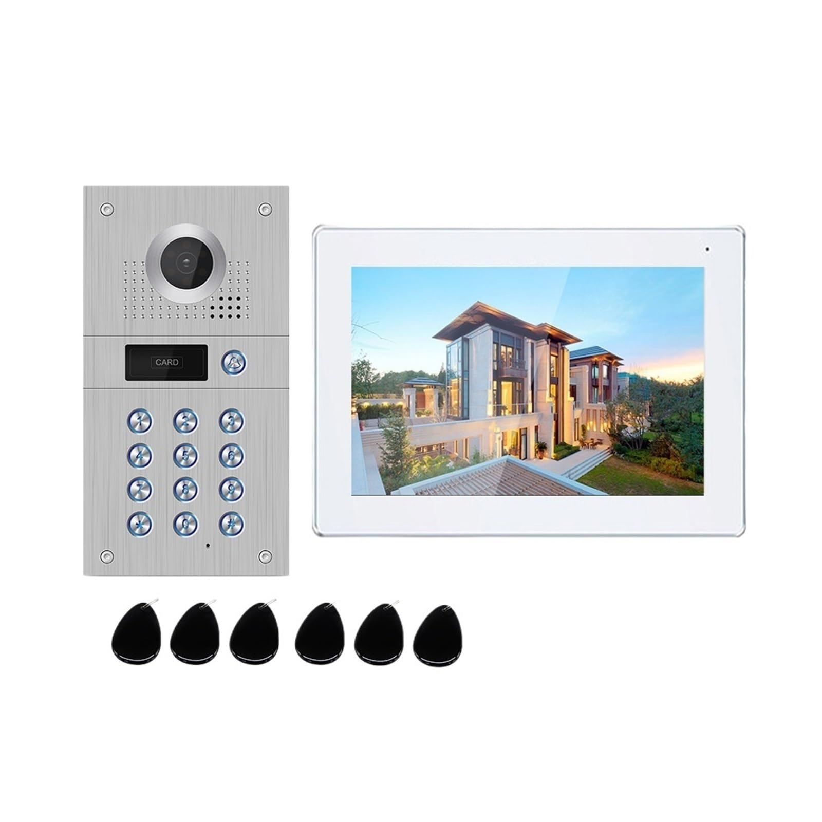 HVSYVVSRL 10Inch Video Intercom Tuya Wireless Wifi 1080p For Home Doorbell Password Swiping Card Unlock System Two Way Audio(P218S1M121W1-86-FHD)
