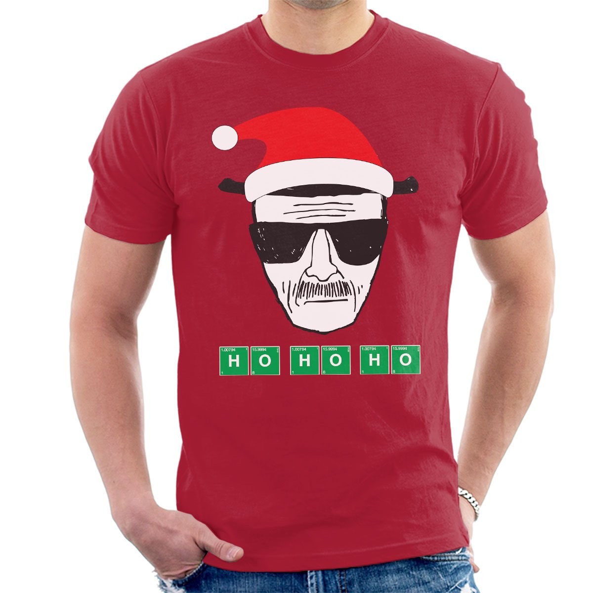 Cloud City 7 Men's Cherry Red Heisenberg Ho Ho Ho Christmas Breaking Bad T-Shirt