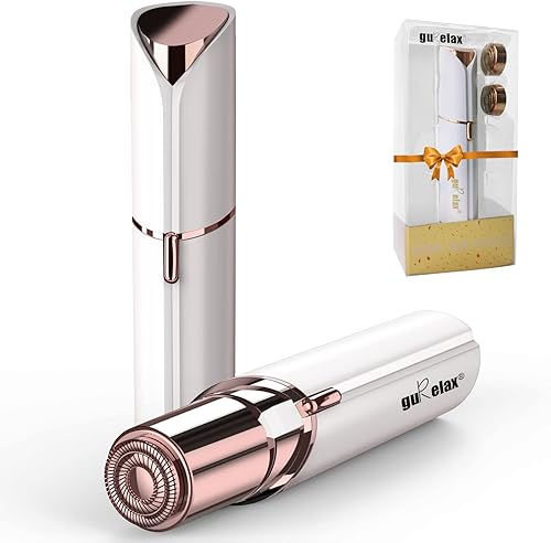 Gurelax Afeitadora facial como regalo de Navidad (con 2 cabezales de repuesto), removedor de vello facial, maquinilla de afeitar facial para